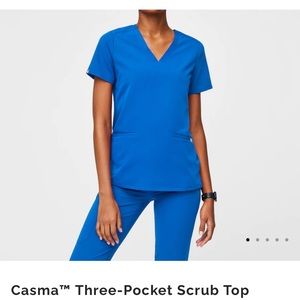 Figs Casma Three-Pocket Scrub Top royal blue size Xsmall
